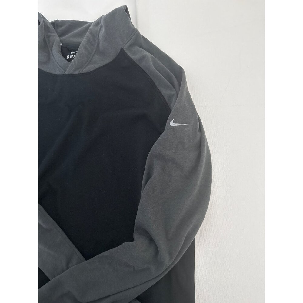 Nike Dri-Fit Running Hoodie Sz M Black Gray Athleisure Zipper Pocket (2013-2016) - Picture 10 of 11